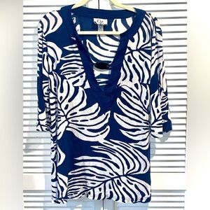 CZ Cover Up White and blue tropical floral design size small women’s